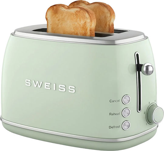 Sweiss Toaster 2 Schlitze 850W Grün