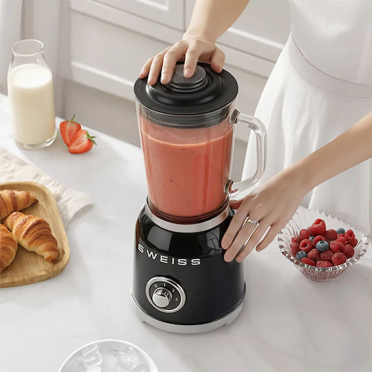 Sweiss Mixer mit Glas Kanäta 1,5 l 1000W Schwarz