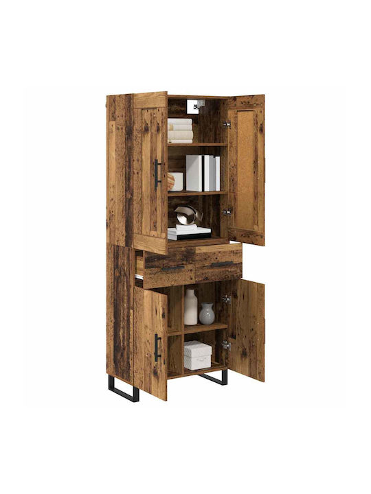 Βιβλιοθήκες Highboard Παλιό Ξύλο (2τμχ) 69.5x34x180εκ.
