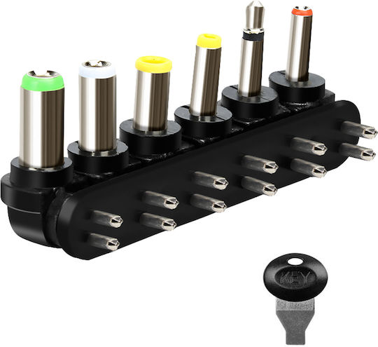 Maxexcell 30W Einstellbare Spannung Sektor Ladegerät 3-12V USB 6 Inklusive Tipps Schwarz