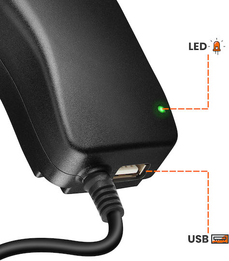 Maxexcell 30W Einstellbare Spannung Sektor Ladegerät 3-12V USB 6 Inklusive Tipps Schwarz