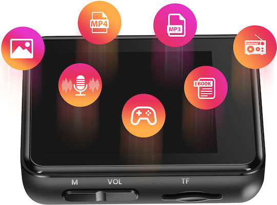 Avizar Mp3 Player Clip 16 Gb Music Video 2" Screen Black