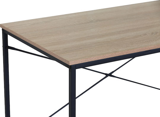 Бюро Ifigenia120 Дървено Черно / Sonoma С Метални Крака 120x60x70см