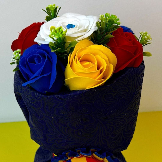 Tricolor Bouquet Soap Roses Romanian Insignia – Symbolic Elegant Gift