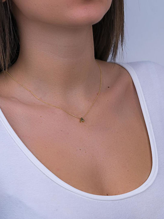 Kiriakos Gofas Halskette Monogramm "A" aus Gold 9 K