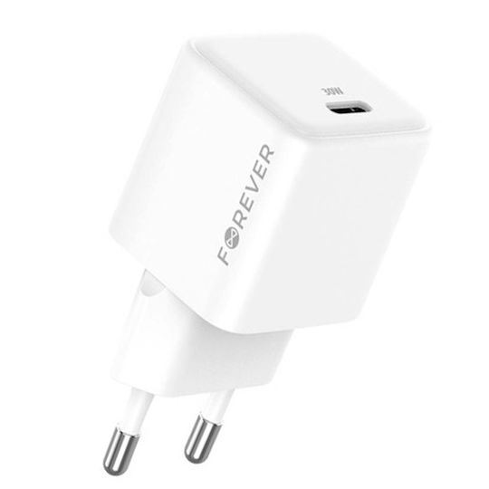 Forever Charger Without Cable GaN with USB-C Port 30W Power Delivery Whites (TC-08-30C)