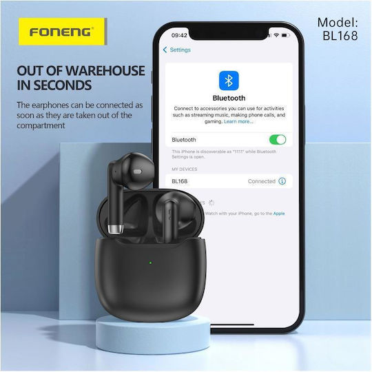 Foneng BL168 Earbud Bluetooth Handsfree Căști cu Carcasă de Încărcare Alb
