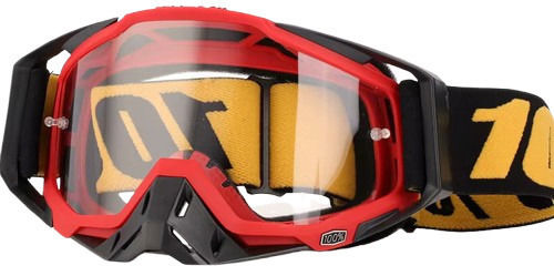 Motorrad ATV Enduro Cross Brille Fixato Transparentes Glas Schwarzer Roter Rahmen