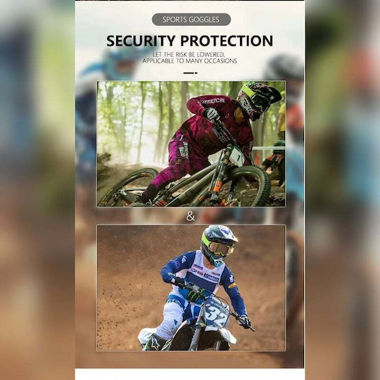Motorcycle Atv Enduro Cross Goggles Fixato Transparent Lens Blue White Frame