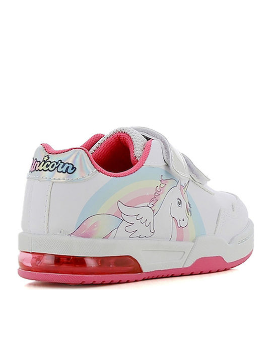 Παιδικά Sneakers με Σκρατς & Φωτάκια Λευκά