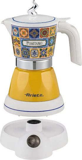 Ariete Moka Electric Stovetop Espresso Pot for 400W Yellow