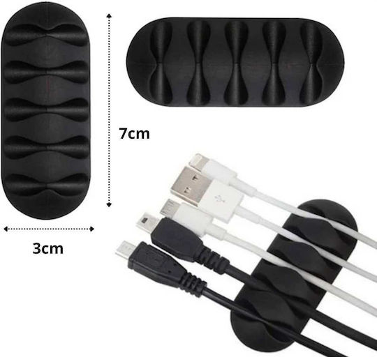 2 Stück Selbstklebende Kabelclips Organisationsclips 5 Positionen Schwarz
