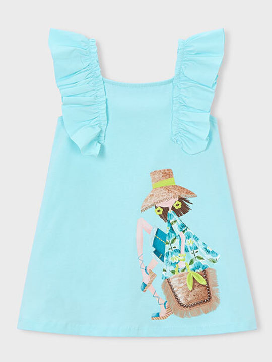 Girls Sleeveless Blue Dress