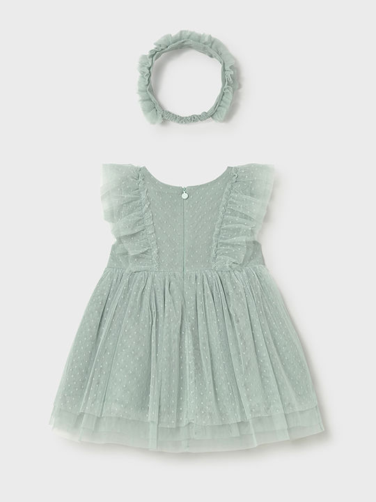 Girls Sleeveless Tulle Dress Green