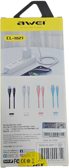 Awei CL-182T USB 2.0 Cable USB-C male - USB-A Λευκό