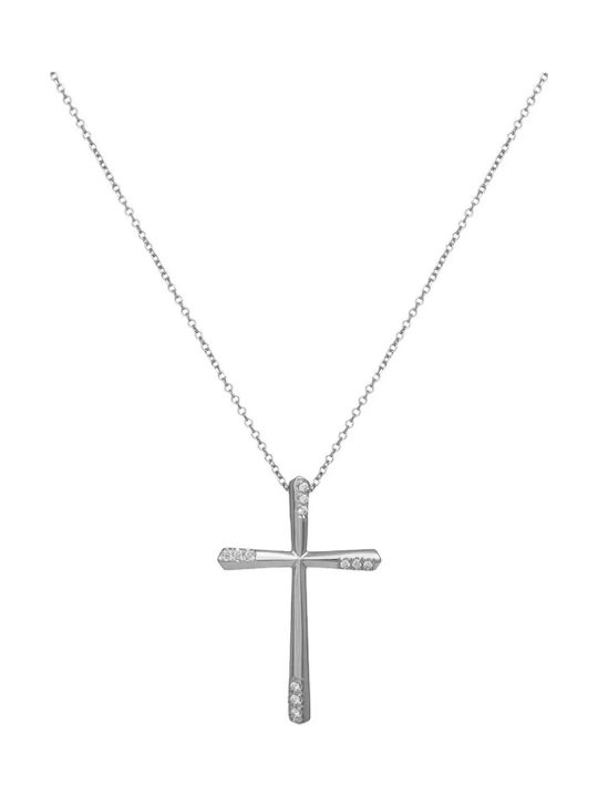 Weißgold Kreuz 18K