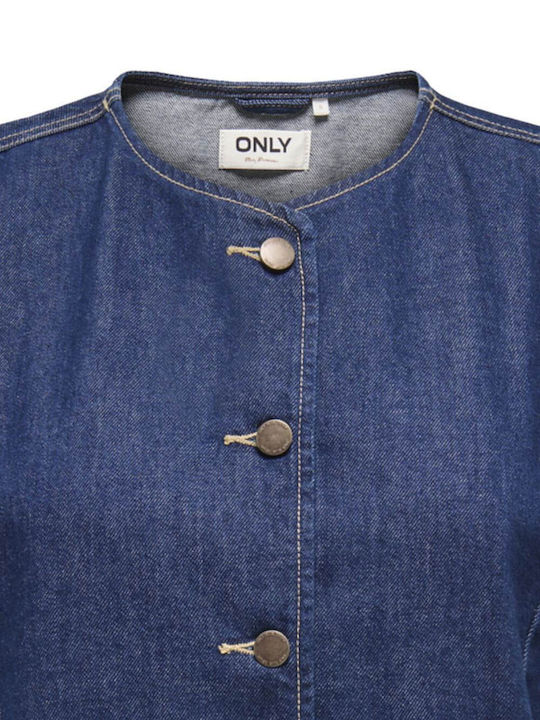 Women's Denim Long Sleeve Shirt Medium Blue Denim