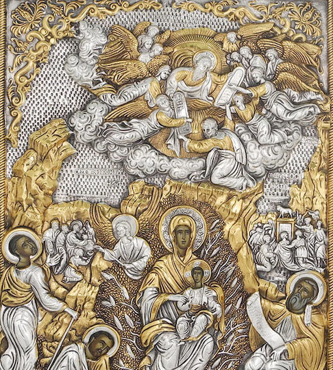 Icoană Măceșul Argintiu Aurită 55x40cm