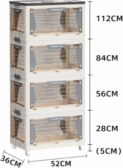 Vesta Plastic Drawer Unit 4 Tiers White 52.5x36x112.5cm