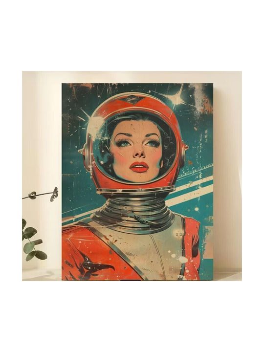 Canvas Print 60×40 Cm Retro Astronaut Without Frame