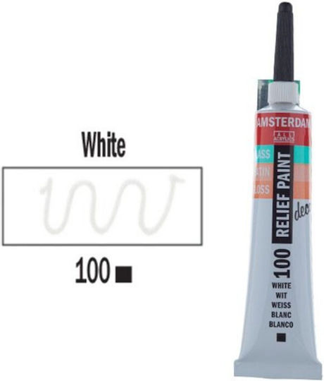 Royal Talens Ams Deco Relief Special Craft Paint Weiß Gliederung for Glass 20ml