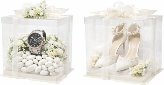 Paper Pack Plastic Box for Gift White 26x30x26cm.