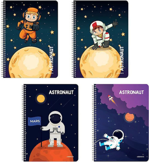 Logigraf Σπιράλ Τετράδια Ριγέ Β5 3 Θεμάτων Astronaut 6τμχ