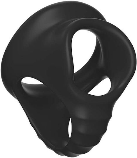 Triple Silicone Cock Ball Ring Black