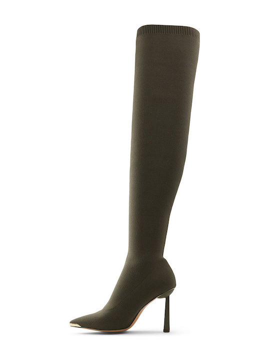 Women's Boots Over The Knee Green