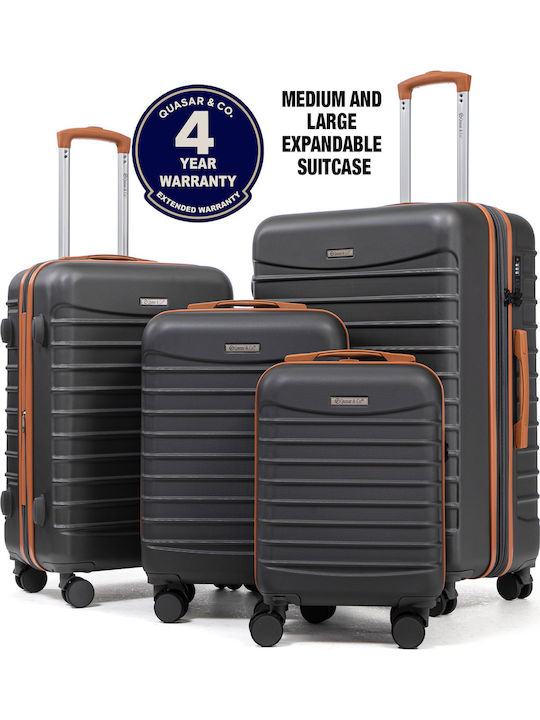 Quasar Valize de Călătorie Dure Gray/brown cu 4 roți Set 4buc