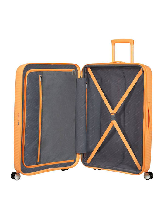 American Tourister Soundbox Μεγάλη Βαλίτσα Ταξιδίου Σκληρή Papaya Pop με 4 Ρόδες Ύψους 77εκ.
