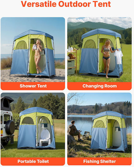 Vevor Σκηνή Camping Τουαλέτας Μπλε 3 Εποχών 213.3x106.7x213εκ.