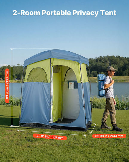 Vevor Σκηνή Camping Τουαλέτας Μπλε 3 Εποχών 213.3x106.7x213εκ.