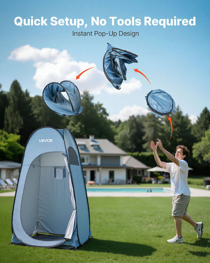 Vevor Σκηνή Camping Pop Up Τουαλέτας Μπλε 3 Εποχών 122x122x213εκ.