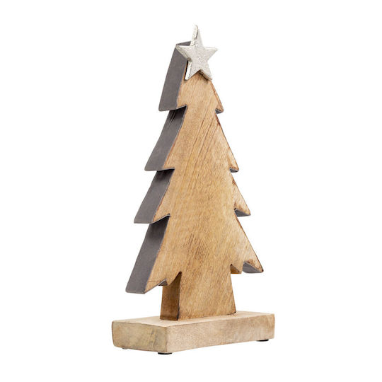InTheBox Christmas Decorative Tree 17x7x30 Wood Natural Gray Set 2 Pieces 018215 Wood