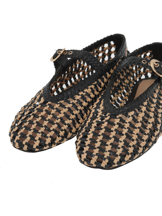 Leather Ballerinas Black