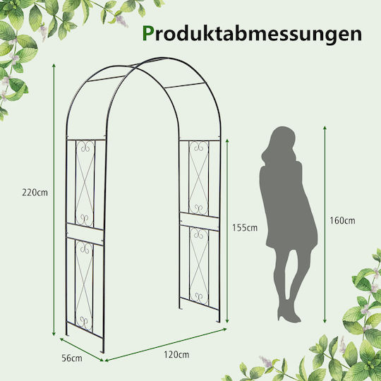 Garden Arch from Metallic in Black Colour 120x56x220cm