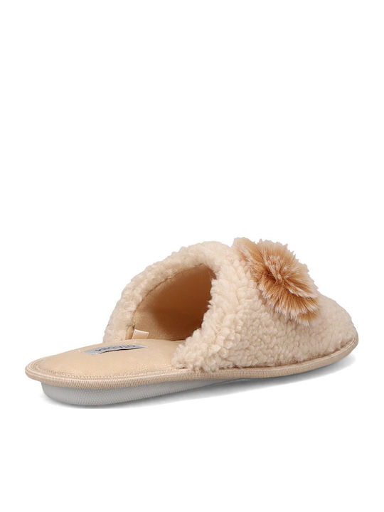 Winter Women's Slippers with Fur White