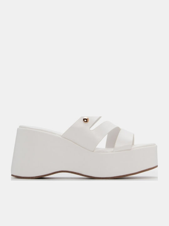 Women's Synthetic Leather Platform Shoes White