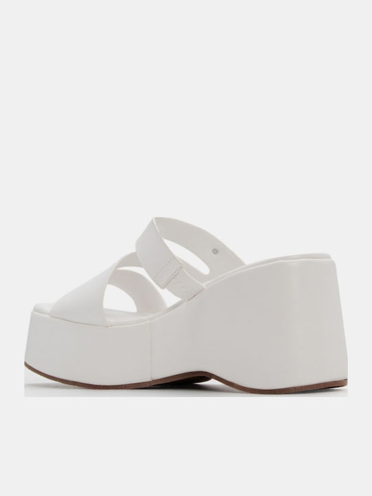 Women's Synthetic Leather Platform Shoes White