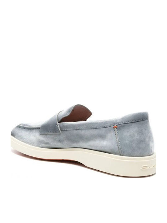 Δερμάτινα Ανδρικά Loafers σε Μπλε Χρώμα