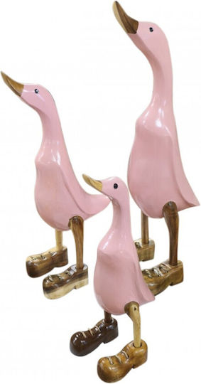 Ducks Decoration Set3 Bamboo And Teak Wood 30x15x45 20x13x35 15x10x24cm