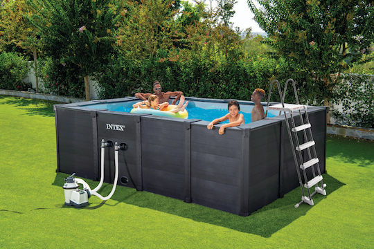 Intex Piscină 5700lt Din Lemn 400x300x124cm Gri