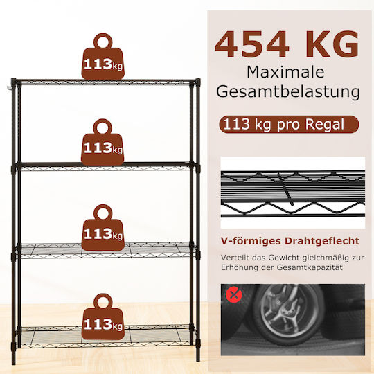 Bücherregal Schwarz 138,5x91x35cm
