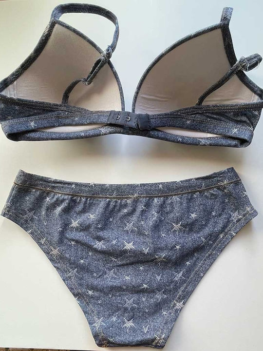 Jadea Underwear Set with Bra & Slip Blue