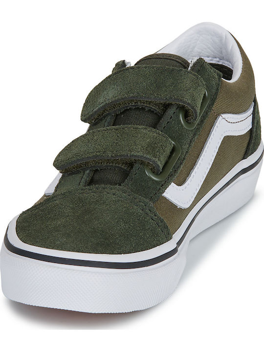 Old Skool V Παιδικά Sneakers με Σκρατς Χακί