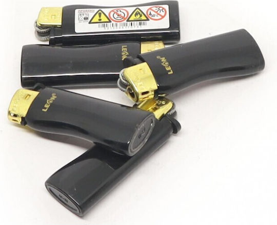 Leonflame Mini Black & Gold Αναπτήρας Φλόγας σε Μαύρο χρώμα