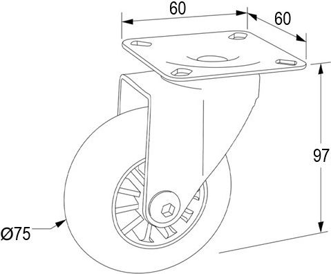Finetto Furniture Wheel made of Metal Διαφανη