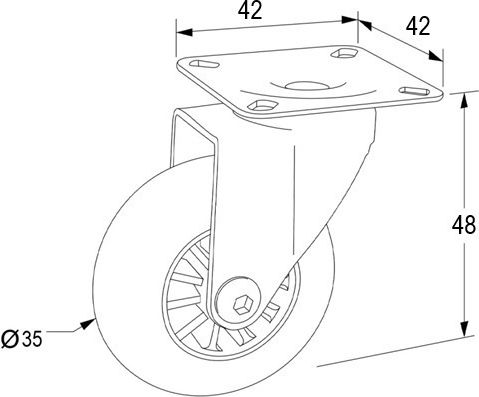 Finetto Furniture Wheel made of Metal Διαφανη