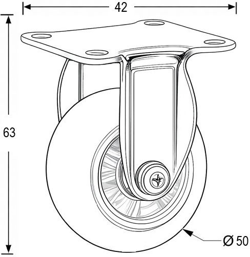 Finetto Furniture Wheel made of Metal with Wheels Διαφανη